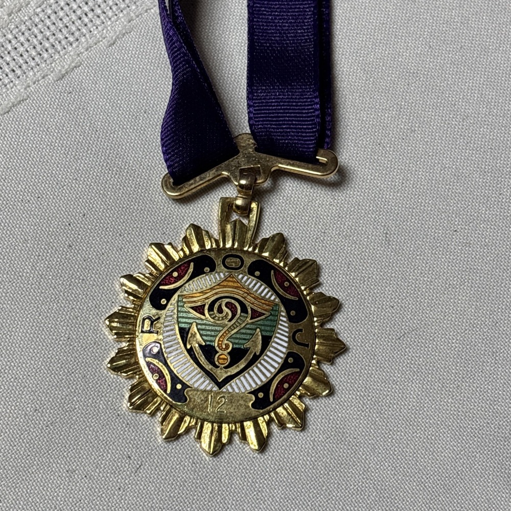 Vintage Royal Order of Jesters 12 Purple Ribbon Medallion 1998